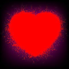 Image showing Valentine grunge heart card. EPS 8