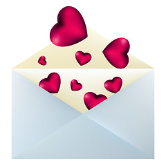 Image showing Illustration of blue envelope with heart. EPS 8