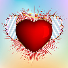 Image showing Heart with wings - valentine template. EPS 8