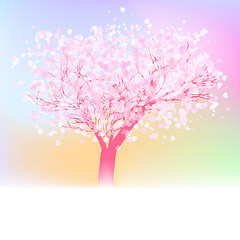 Image showing Beautiful abstract heart tree card. EPS 8