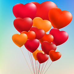 Image showing Colorful Heart Shape Balloons. EPS 8