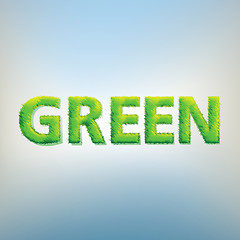 Image showing Green word, with green grass texture. EPS 8