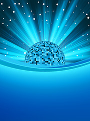 Image showing Blue disco ball with copy space. EPS 8