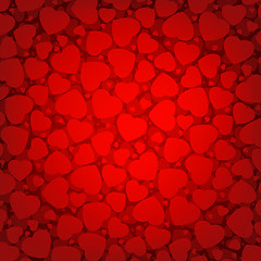 Image showing Red background with hearts. EPS 8