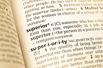 Image showing The word superior in the old dictionary