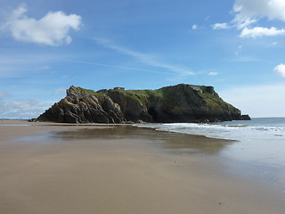 Image showing Tenby Beach Landscape Rock 
