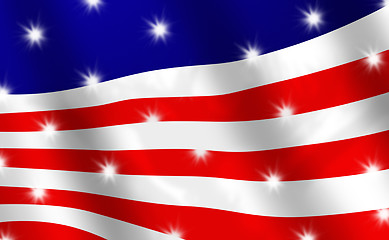Image showing Abstract Version of the Stars and Stripes Flag