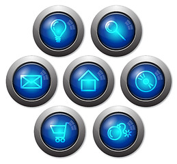 Image showing Colorful glassy web buttons