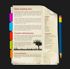 Image showing Web site template - sheet of paper