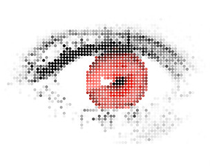 Image showing Abstract human - digital - red eye