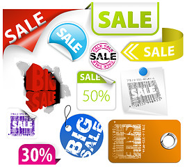 Image showing Set of colorful discount elements