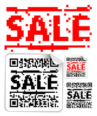 Image showing Set of sale labels with qr codes