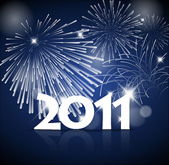 Image showing New Years card 2011 with fireworks