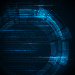 Image showing Abstract dark blue technical background with place for your text