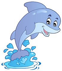 Image showing Happy jumping dolphin