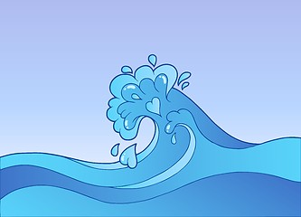 Image showing Cartoon water wave