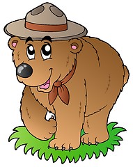 Image showing Cartoon happy scout bear