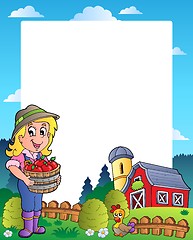 Image showing Country scene with red barn 6