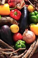 Image showing A basket of vegetables