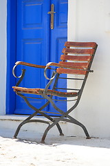 Image showing Old door on Santorini island