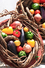 Image showing A basket of vegetables