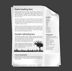 Image showing Black and white web template