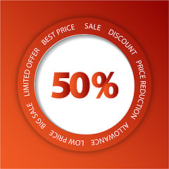 Image showing Red paper sale tag