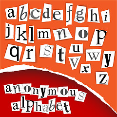 Image showing Anonymous alphabet - white clippings