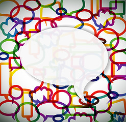 Image showing Colorful background made from speech bubbles