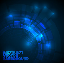 Image showing Abstract dark blue technical background