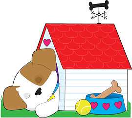 Image showing Cute Puppy Dog House