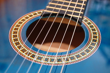 Image showing blue music guitar for playing party music 