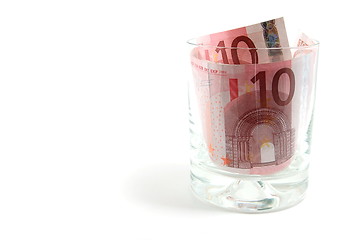 Image showing Money in glass