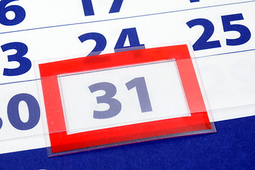 Image showing 31 calendar day