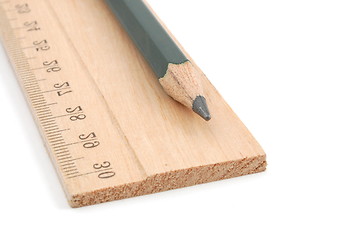 Image showing pencil and ruler