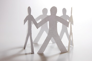 Image showing teamwork of paper man