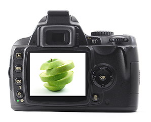 Image showing apple fruit in digital camera