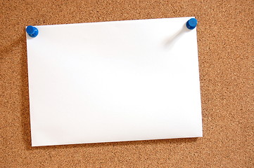 Image showing blank sheet of paper on bulletin board