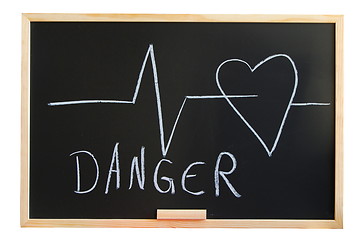 Image showing blackboard and heart