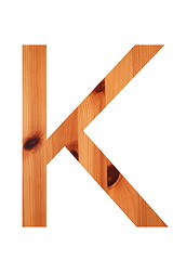 Image showing wood alphabet K