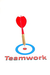 Image showing teamwork concept with dart arrow