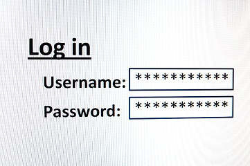 Image showing login on a website in the internet