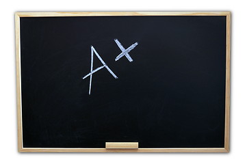 Image showing chalkboard with positive A plus