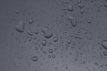 Image showing water drops on metal surface