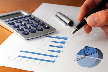 Image showing business chart and hand