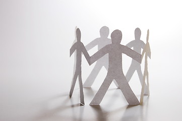 Image showing teamwork of paper man