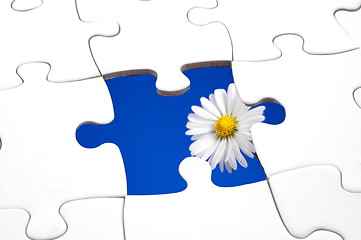 Image showing puzzle and flower