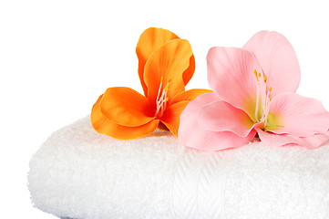 Image showing towel and flower