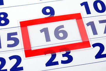 Image showing 16 calendar day