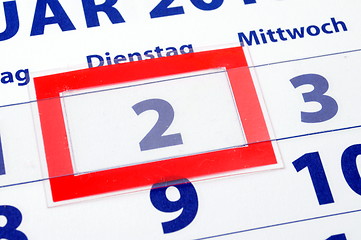 Image showing 2 calendar day